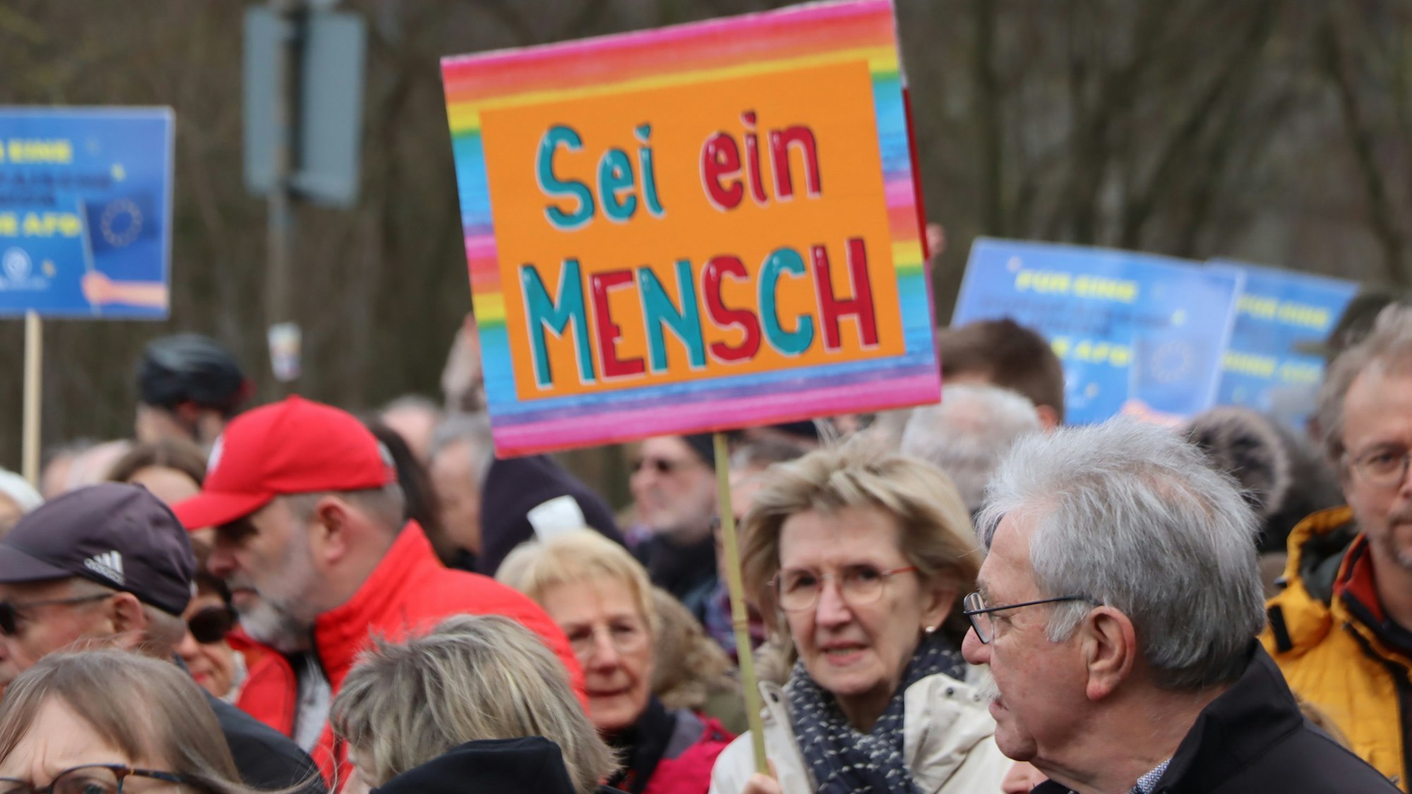 Auf dem Bild sind Demonstranten zu sehen.