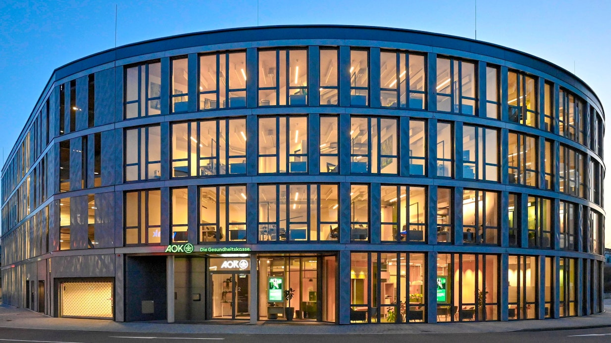 Das neue Haus der AOK auf dem Gummersbacher Steinmüllergelände.