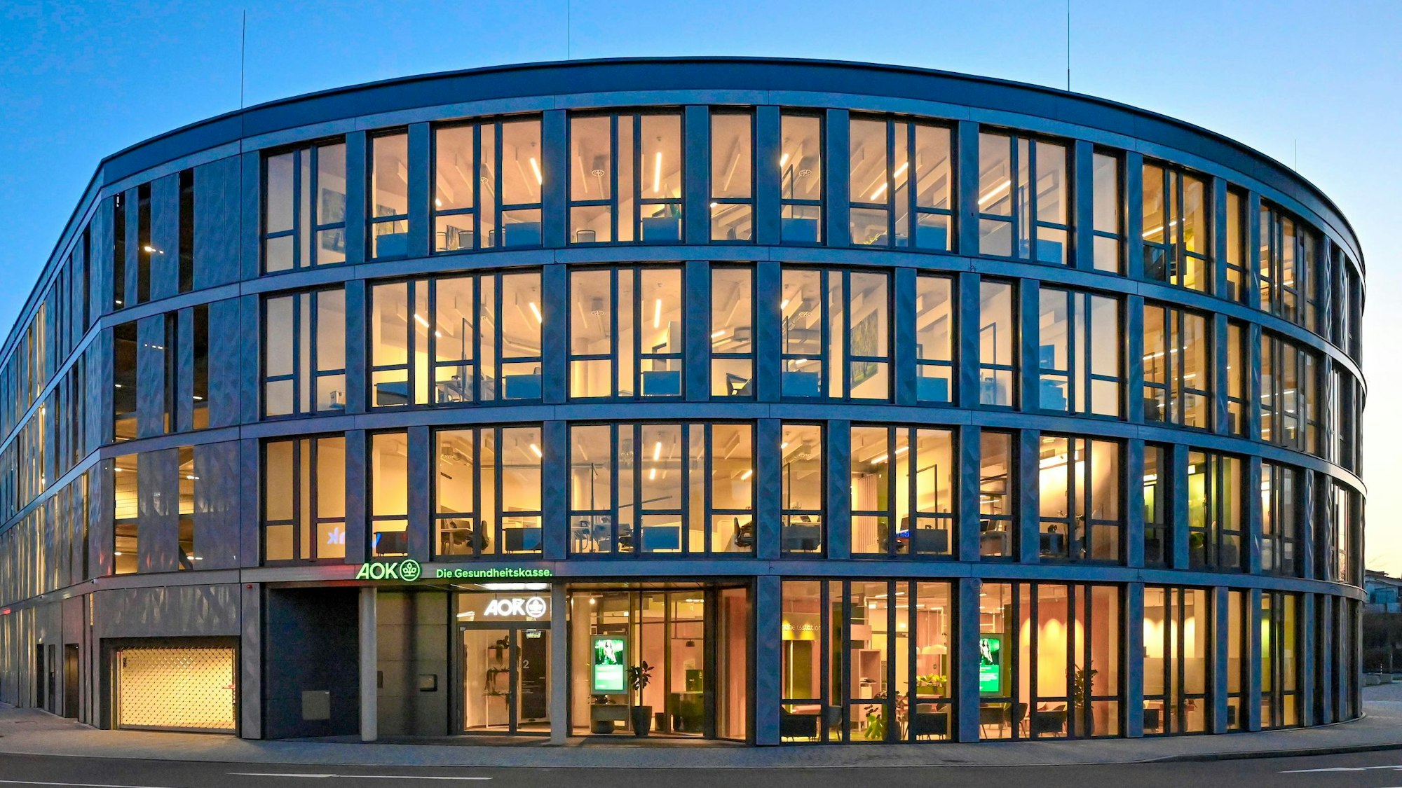 Der Rundbau der AOK.