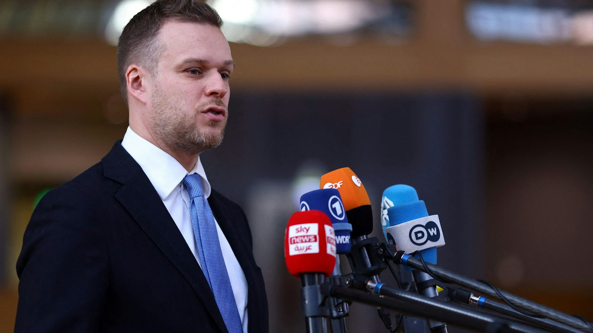 Litauens Außenminister Gabrielius Landsbergis hat indirekt scharfe Kritik an Bundeskanzler Olaf Scholz geäußert. (Archivbild)