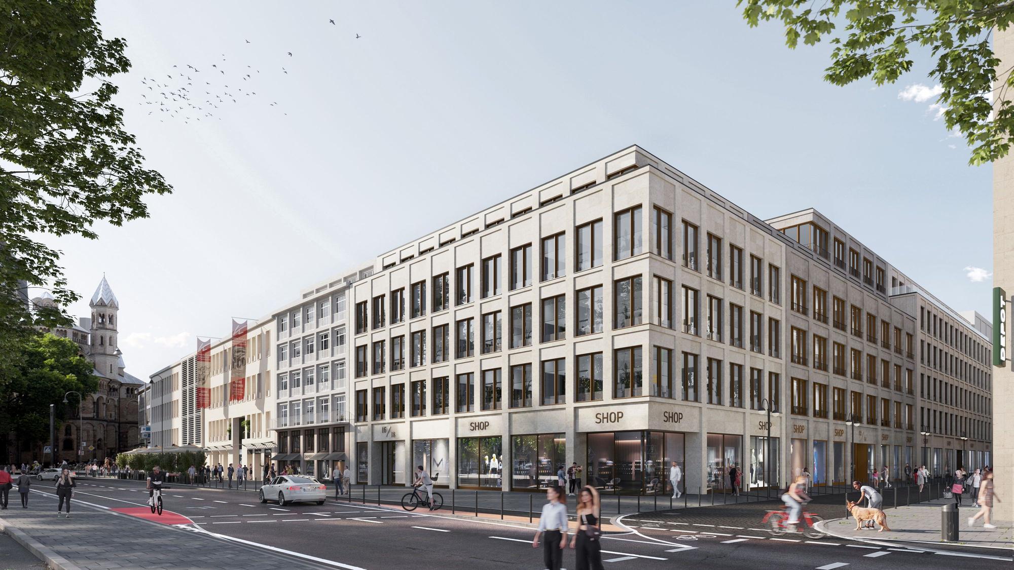 Der Entwurf zeigt den Neubau, den die Kreissparkasse Köln plant.
