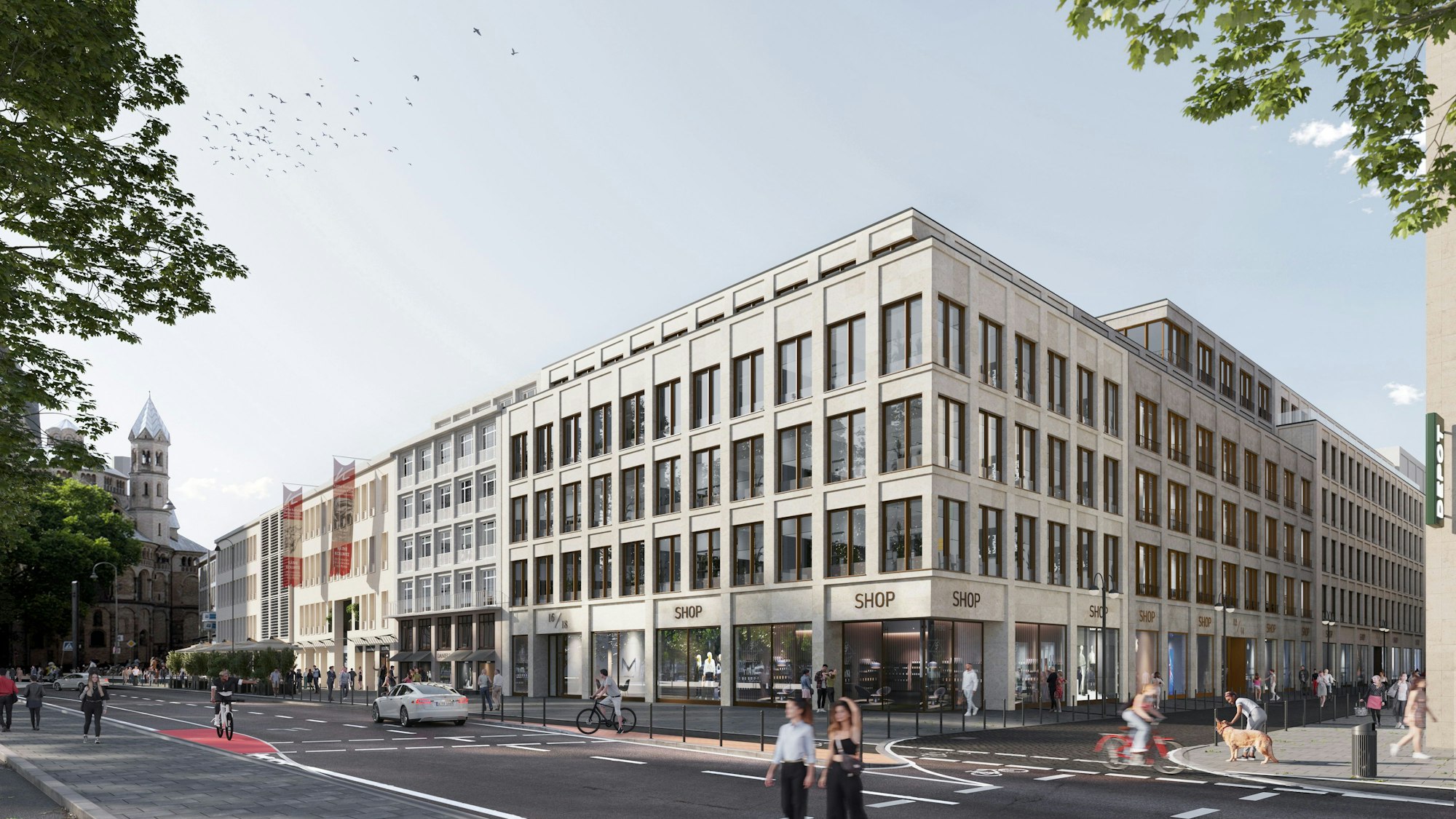 Der Entwurf zeigt den Neubau, den die Kreissparkasse Köln plant.