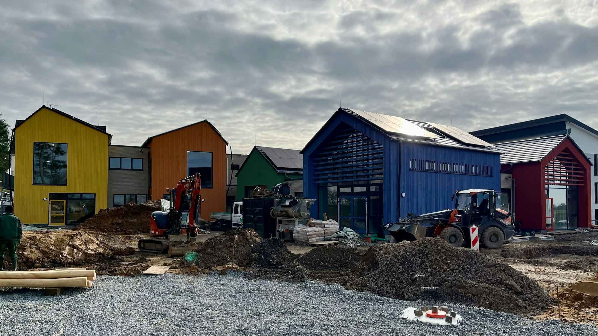 Die Kita des Roten Kreuzes in Sträßchen, rund zwei Monate vor der Fertigstellung.