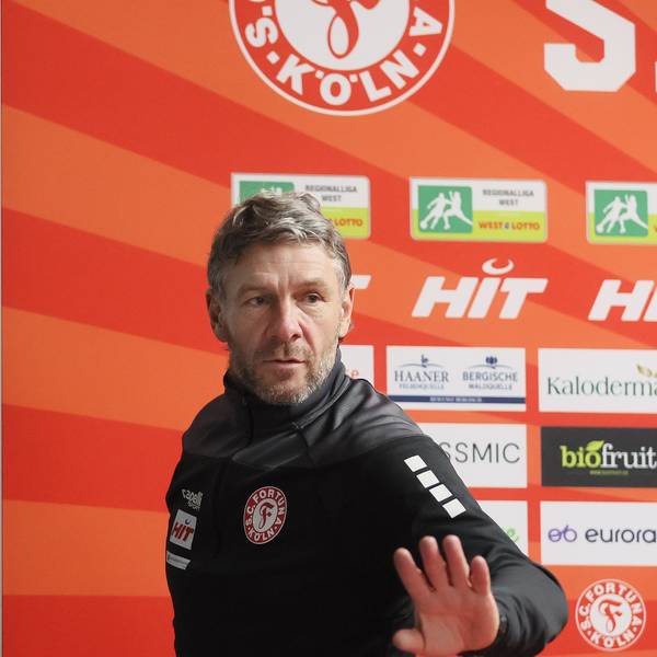 SC Fortuna Köln vs. 1. FC Düren, Mittelrheinpokal, Bitburger Pokal, Pressekonferenz, Trainer Markus von Ahlen, 27.02.2024, Bild: Herbert Bucco