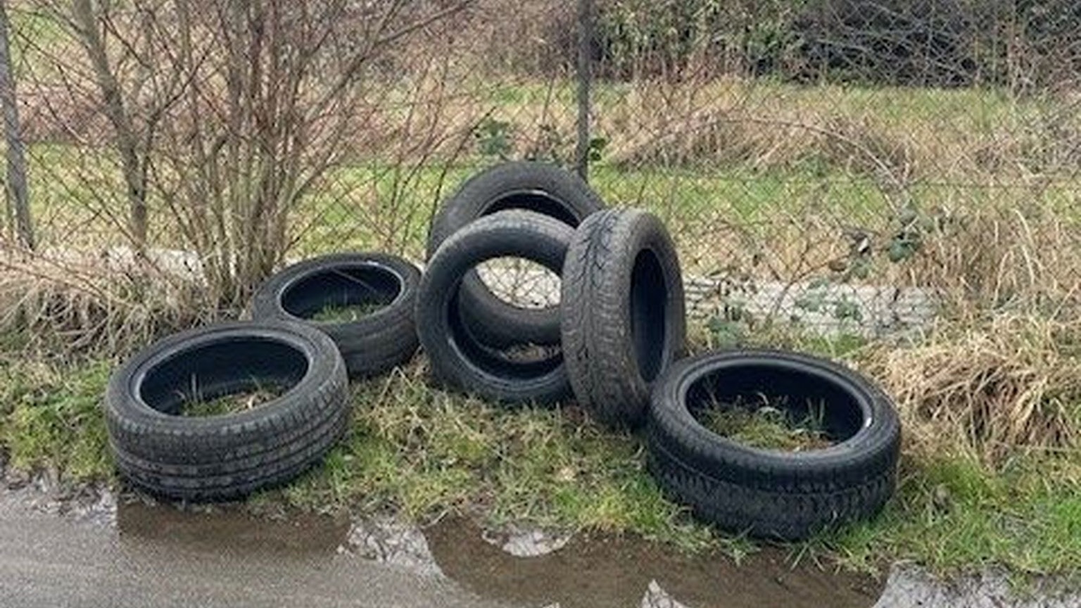 Altreifen liegen am Gemüseweg im Stadtgebiet von Bornheim.