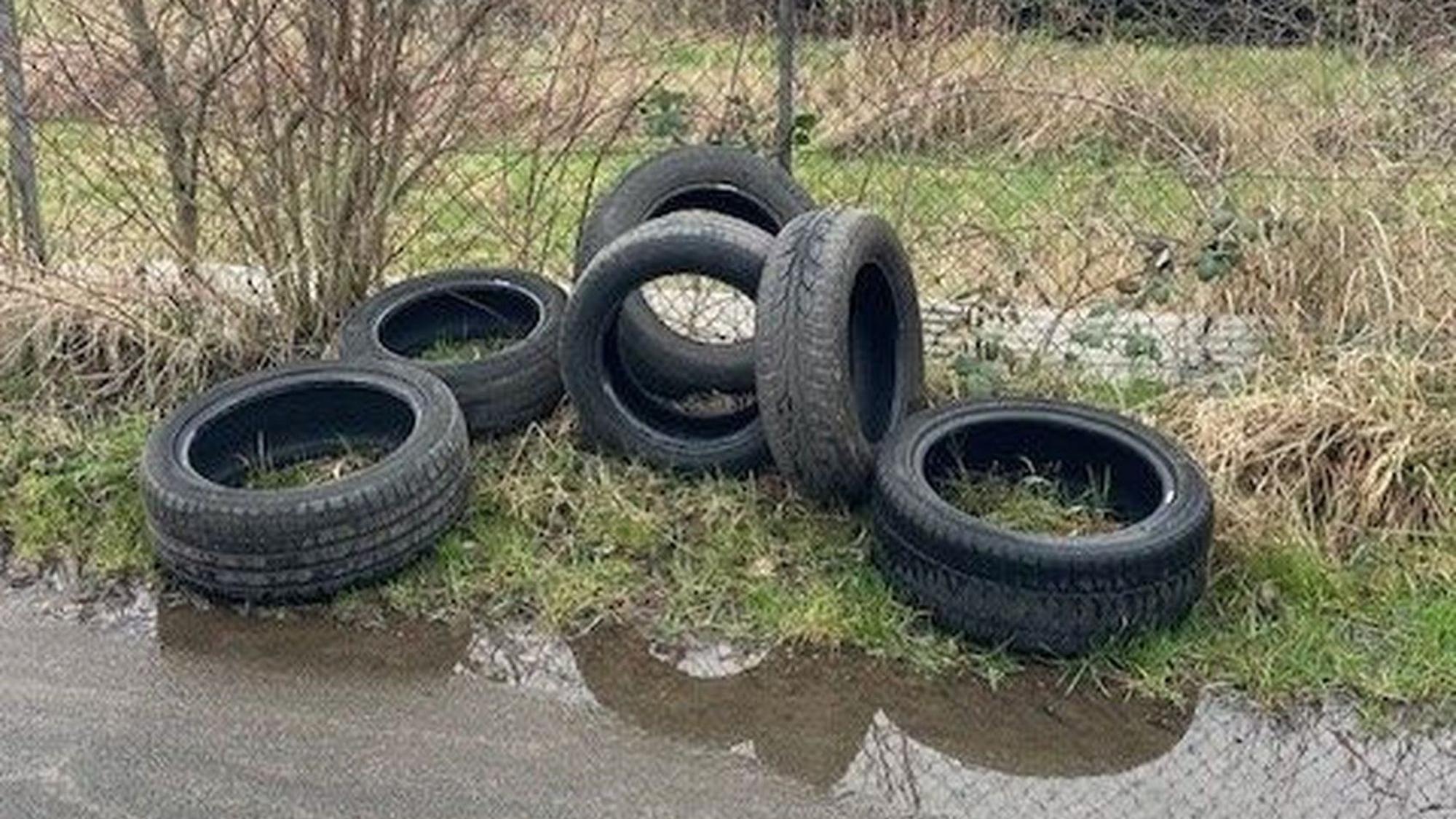 Altreifen liegen am Gemüseweg im Stadtgebiet von Bornheim.