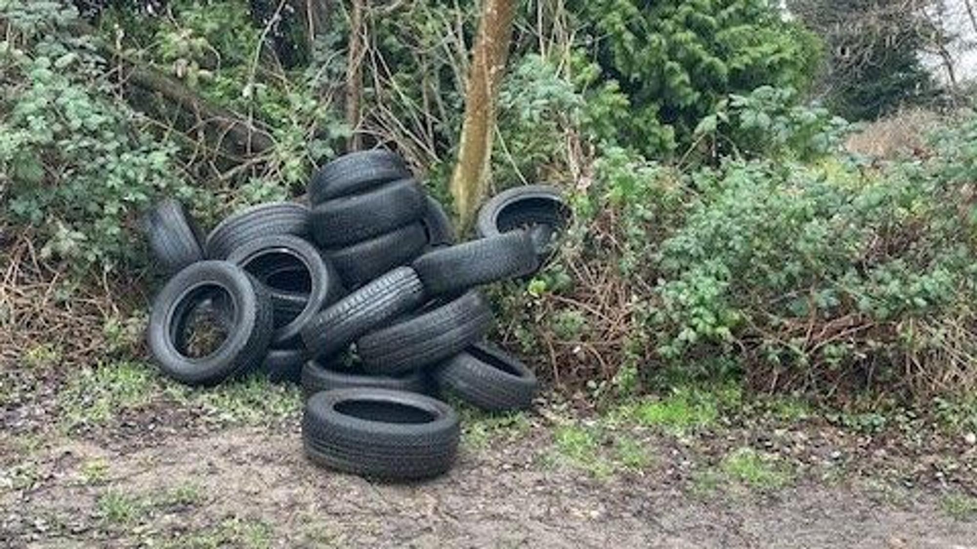 Bis zu zwei Dutzend Reifen fand die Stadt an einzelnen Orten.