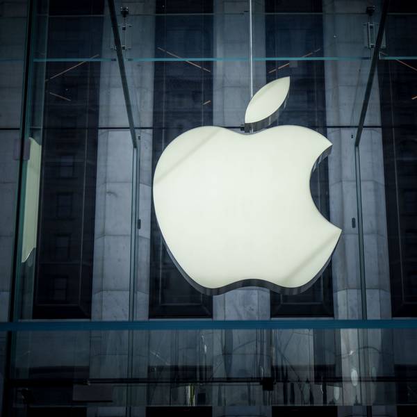 Das Logo von Apple aufgenommen in Manhatten.