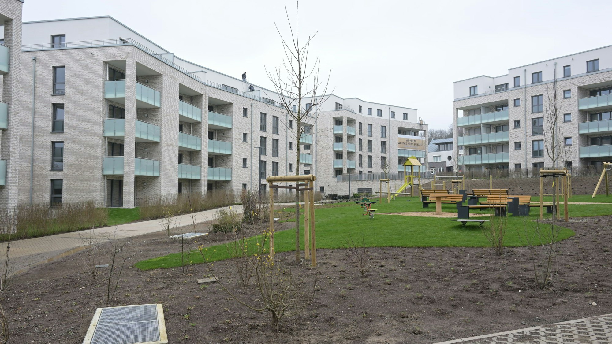 Das Foto zeigt das Kalköfen-Quartier in Bergisch Gladbach.