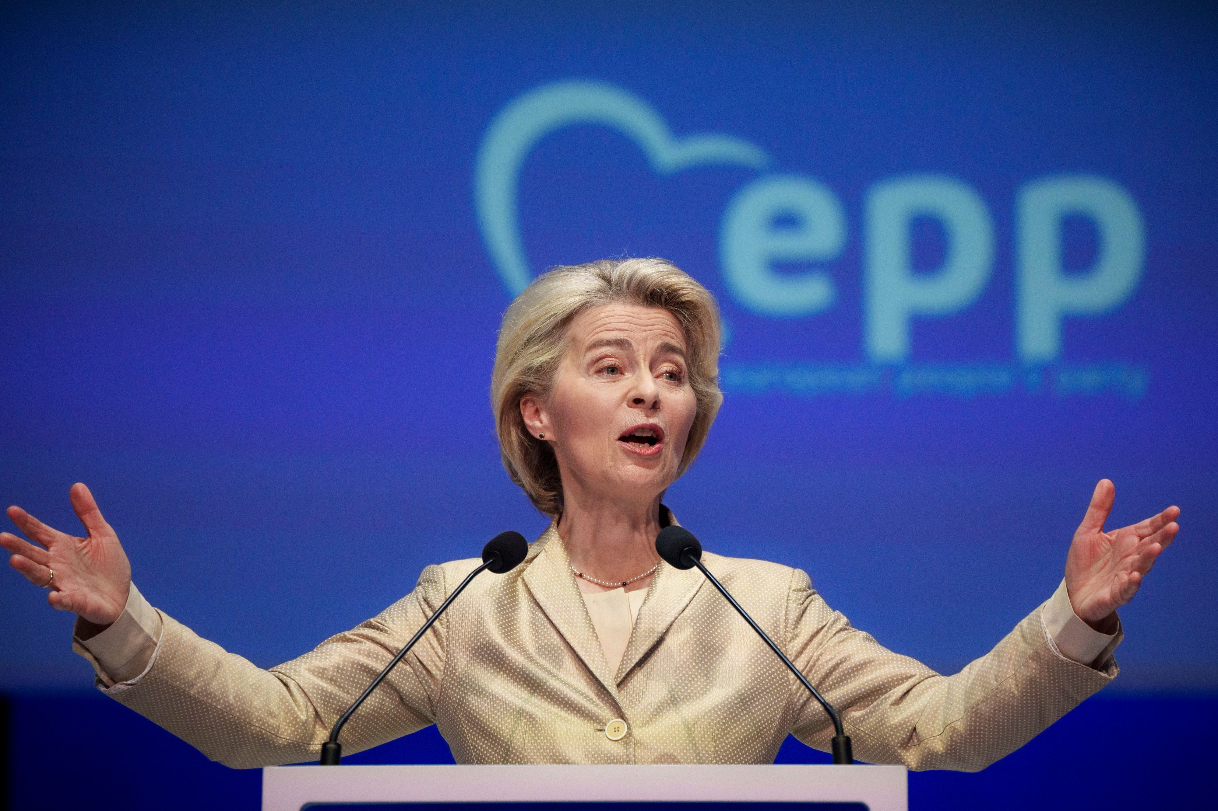 Rumänien, Bukarest: Ursula von der Leyen, Präsidentin der Europäischen Kommission, spricht auf dem EVP-Kongress
