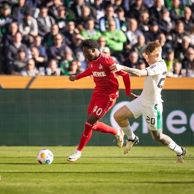 Tor zum 0:1 von Faride Alidou Köln gegen Torwart Moritz Nicolas.
