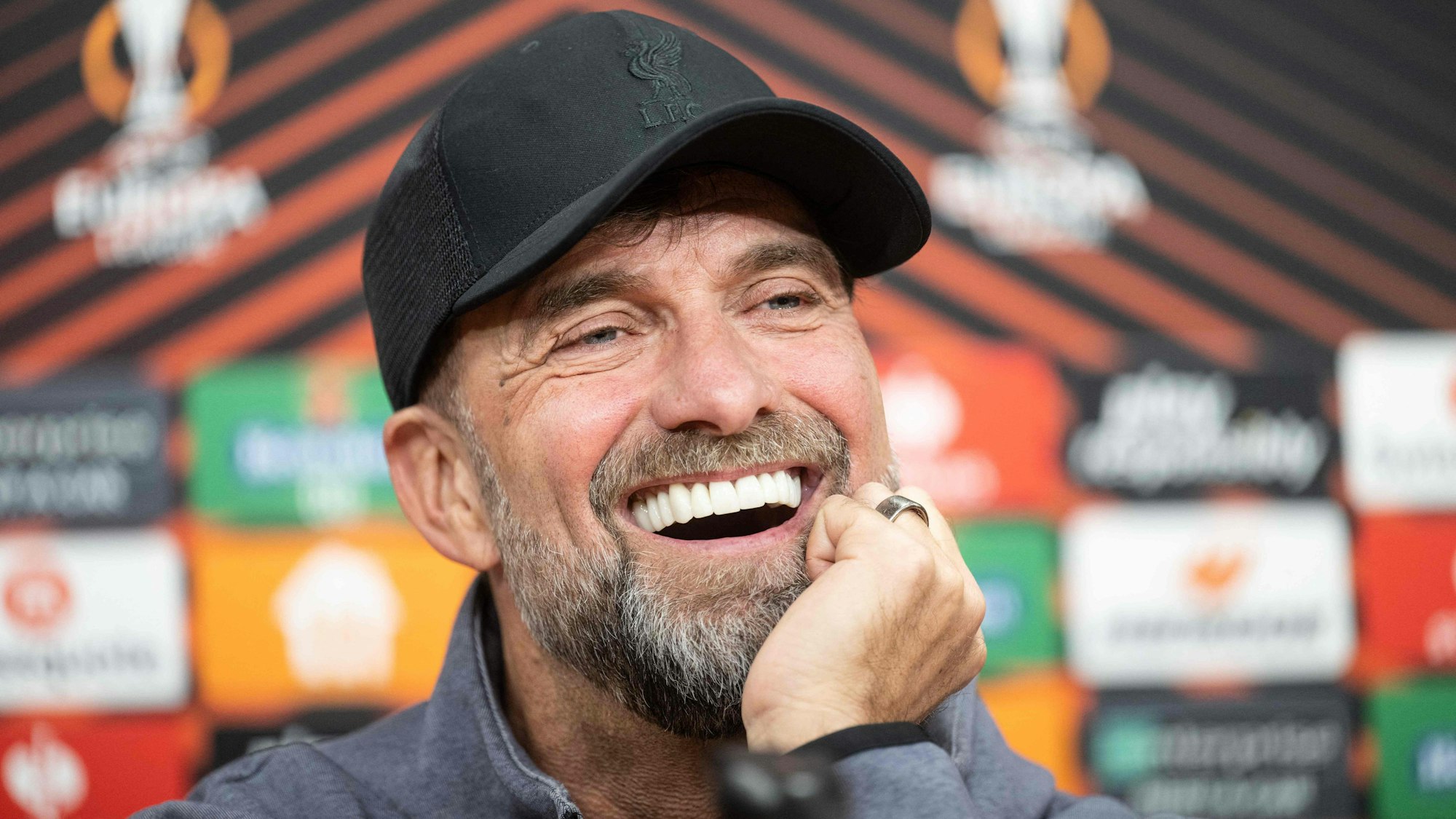 Liverpool's German manager Jurgen Klopp addresses a press conference on March 6, 2024 in Prague on the eve of the UEFA Europa League football match between Liverpool and AC Sparta Prague. (Photo by Michal Cizek / AFP)