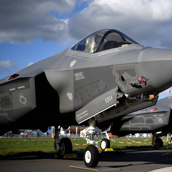 Lockheed Martin F-35 Tarnkappen Mehrzweck Kampfjet der USA ist bei der Raumfahrtausstellung (ILA) ausgestellt.