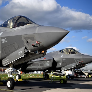Lockheed Martin F-35 Tarnkappen Mehrzweck Kampfjet der USA ist bei der Raumfahrtausstellung (ILA) ausgestellt.
