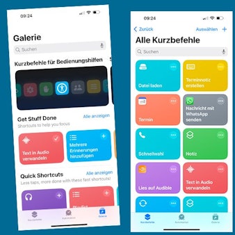 Mehrere Screenshots von einem iPhone-Bildschirm.