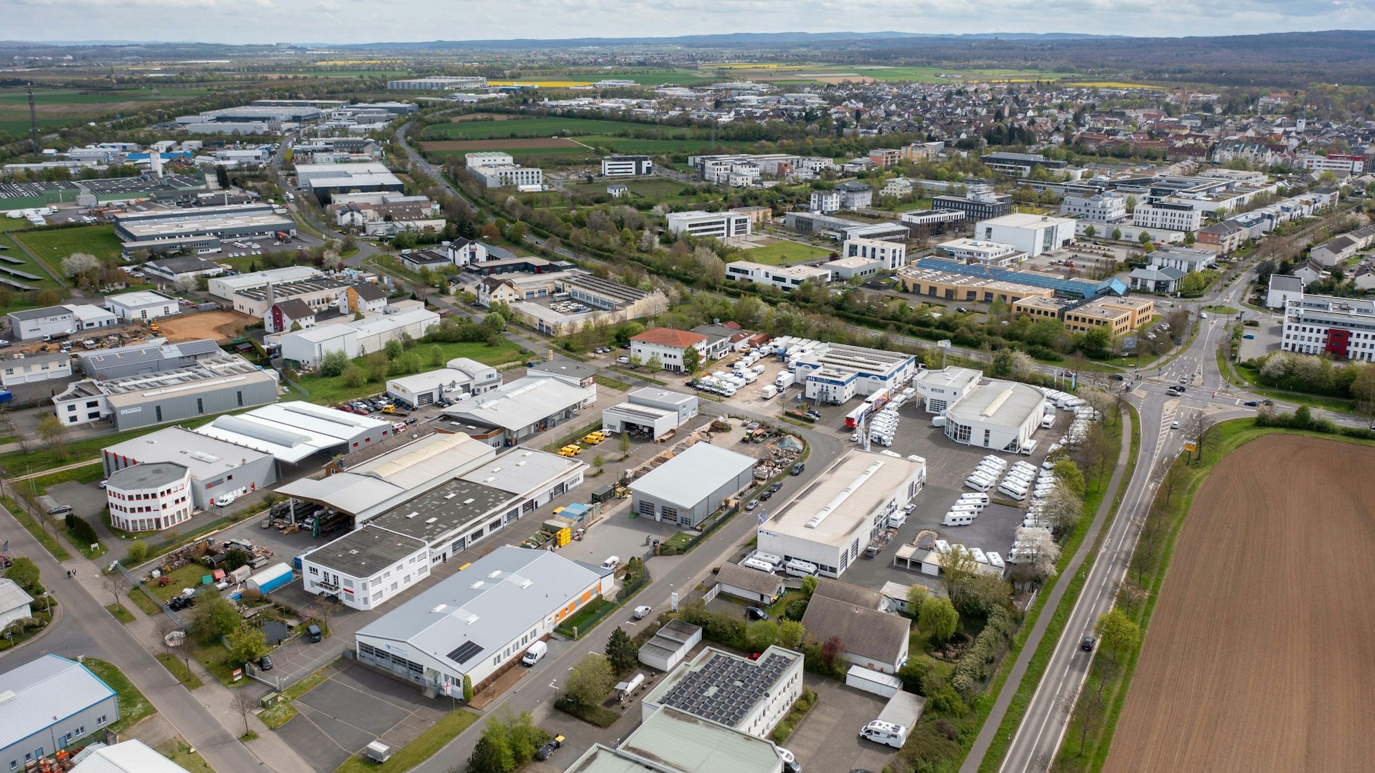 Das Gewerbegebiet und das daneben liegende Hochschulviertel vor einem Jahr.