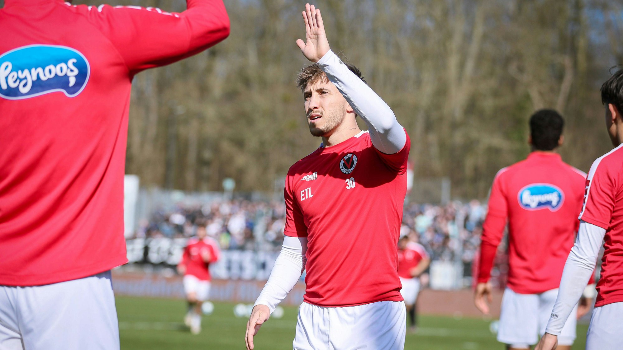 09.03.2024, Köln, Fußball, bwin 3. Liga Herren, Sportpark Höhenberg, 29. Spieltag, Saison 2023 2024, FC Viktoria Köln SV Waldhof Mannheim: Luca Marseiler Viktoria Köln. DFB regulations prohibit any use of photographs as image sequences and or quasi-video. Nordrhein-Westfalen Deutschland *** 09 03 2024, Köln, Fußball, bwin 3 Liga Herren, Sportpark Höhenberg, 29 Spieltag, Saison 2023 2024, FC Viktoria Köln SV Waldhof Mannheim Luca Marseiler Viktoria Köln DFB regulations prohibit any use of photographs as image sequences and or quasi video Nordrhein Westfalen Germany