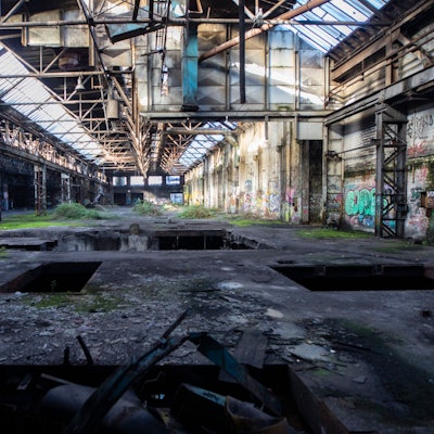 Die ehemaligen KHD-Hallen auf dem Produktionsgelände in Mülheim.