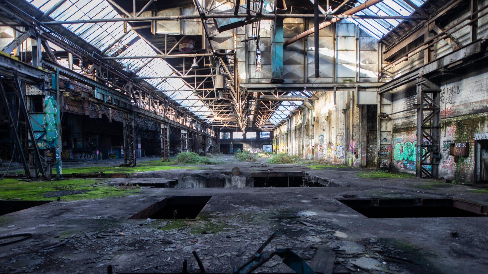 Die ehemaligen KHD-Hallen auf dem Produktionsgelände in Mülheim.