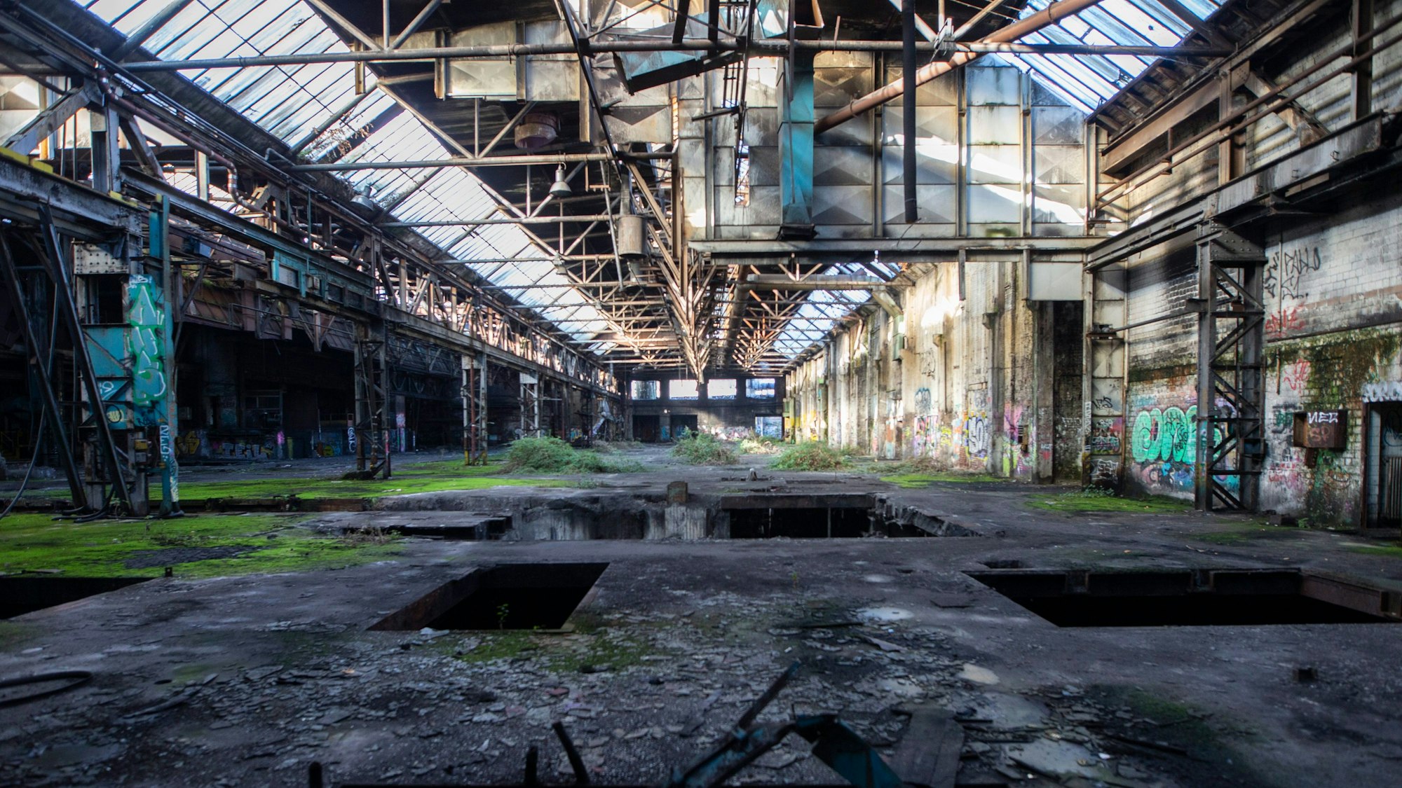 Die ehemaligen KHD-Hallen auf dem Produktionsgelände in Mülheim.