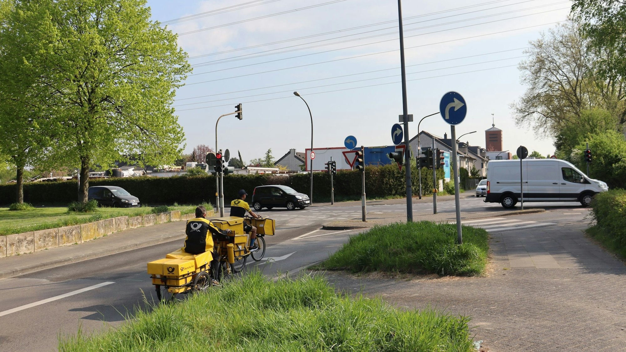 Blick auf einen Kreisverkehr