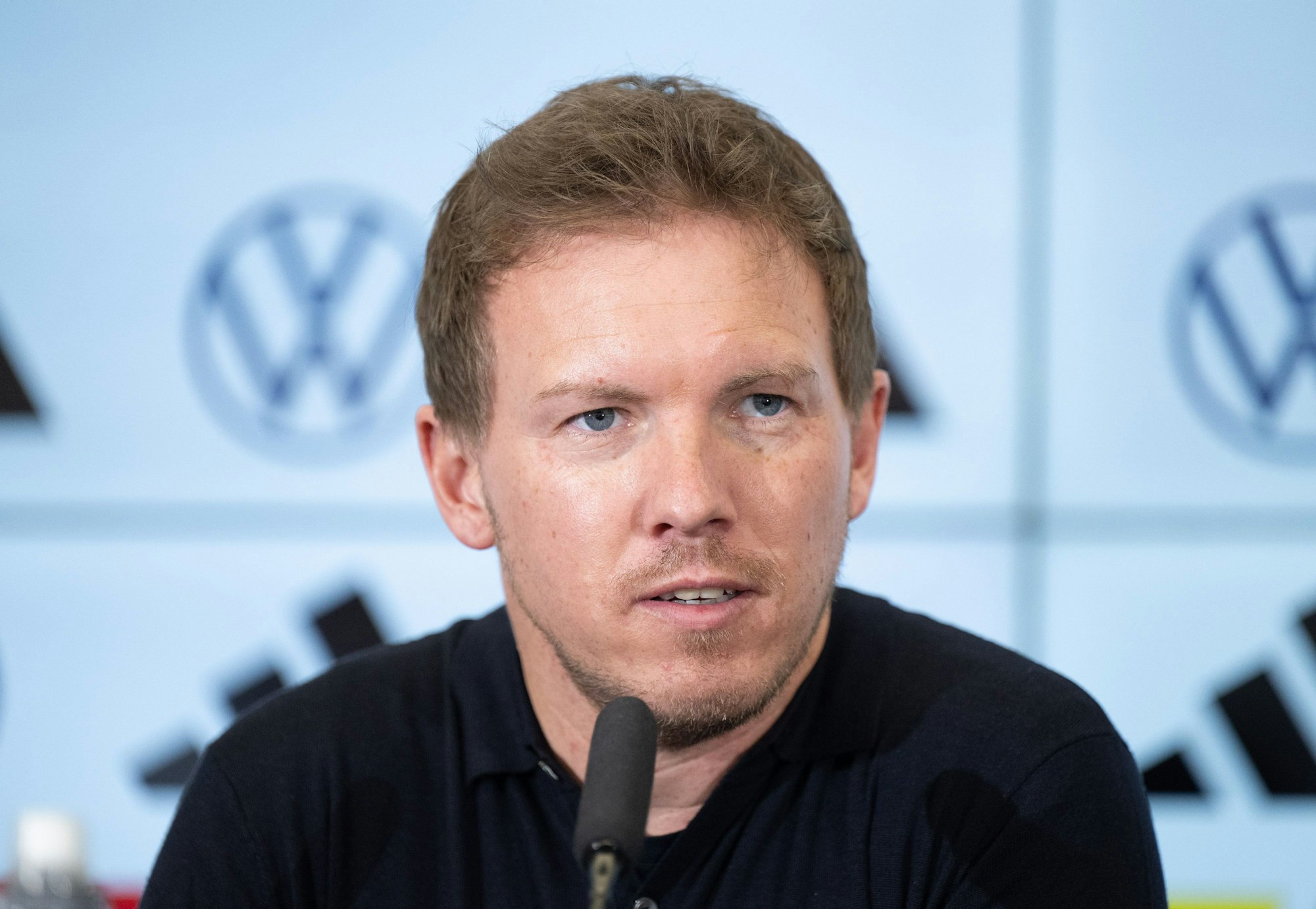 Bundestrainer Julian Nagelsmann stellt auf einer Pressekonferenz den Kader für die Testländerspiele Ende März vor.