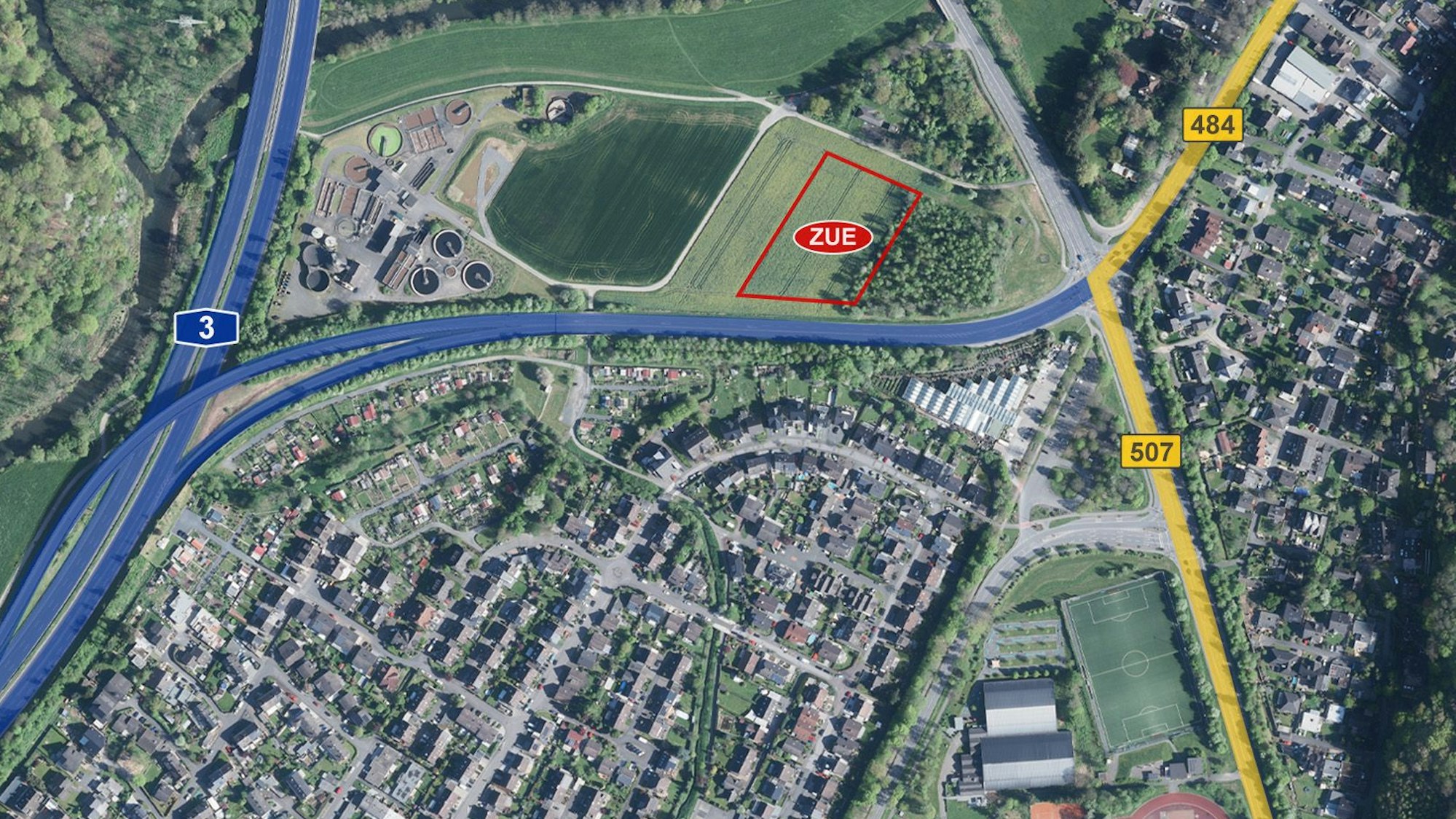 Luftbild Lohmar Zentrale Unterbringungseinrichtung für Flüchtlinge des Landes NRW Standort
Rund 300 Geflüchtete sollen in der ZUE des Landes in Lohmar untergebracht werden.