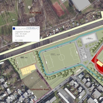 Der Planungsentwurf für die Sportanlage im Auel.