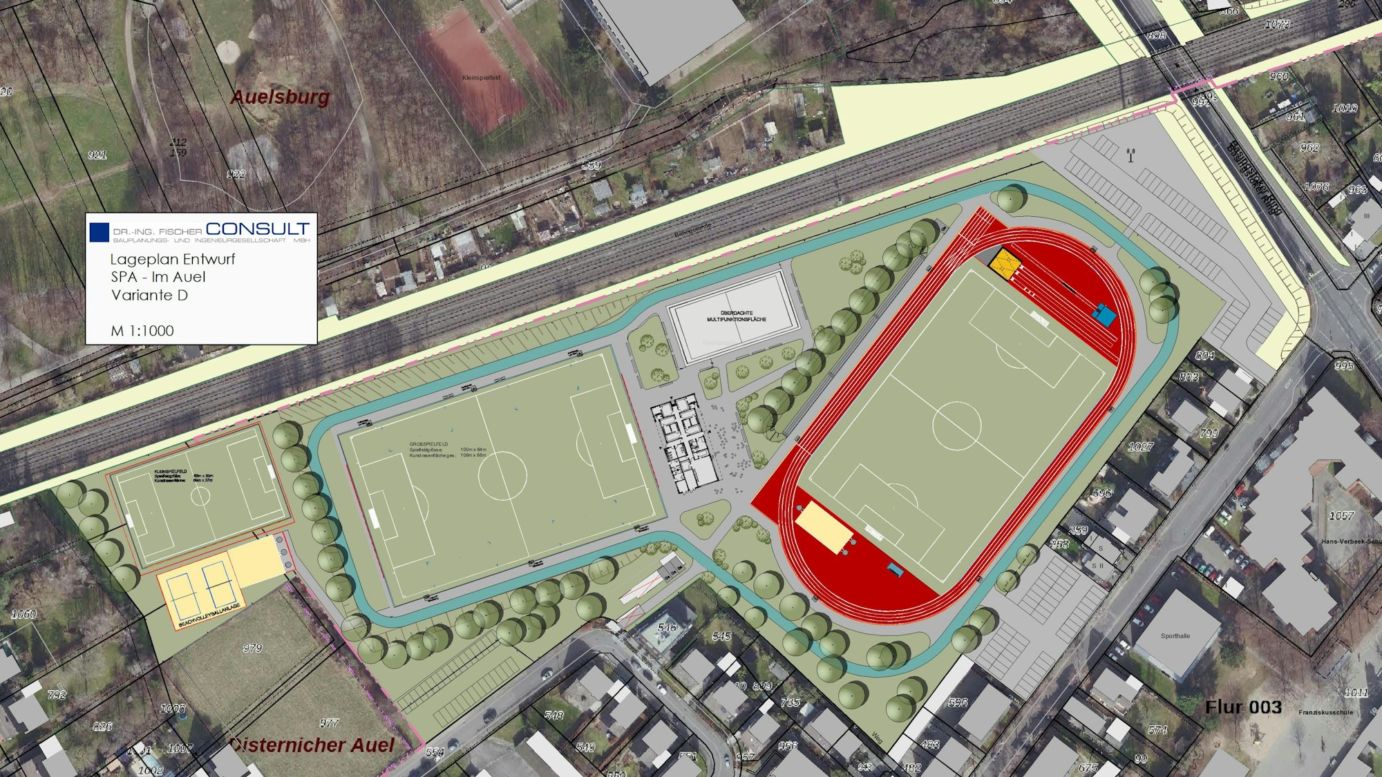 Der Planungsentwurf für die Sportanlage im Auel.