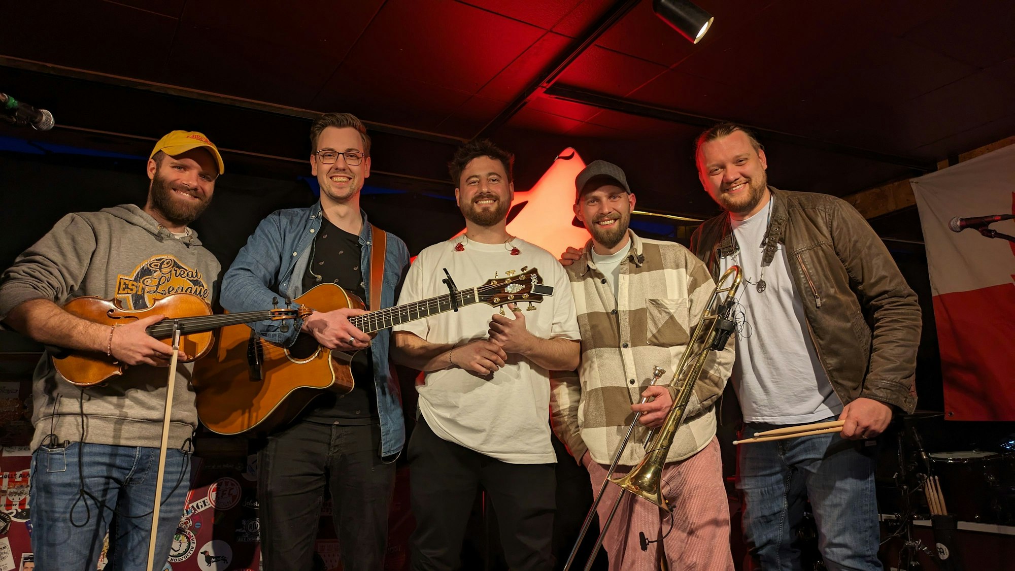 Die Band vor der Show im Piranha.
