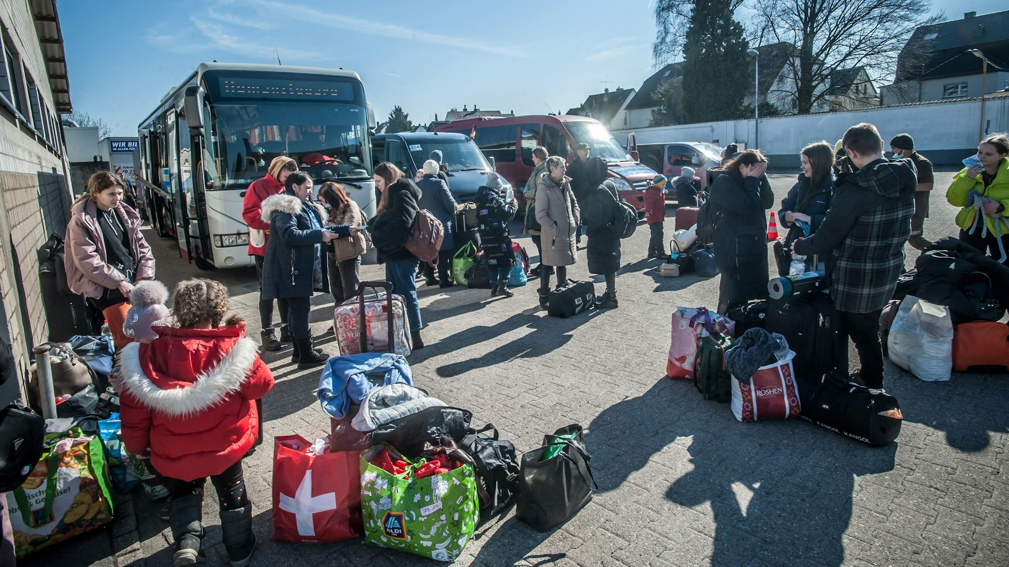 Die Ankunft Geflüchteter aus der Ukraine vor zwei Jahren in Leichlingen.