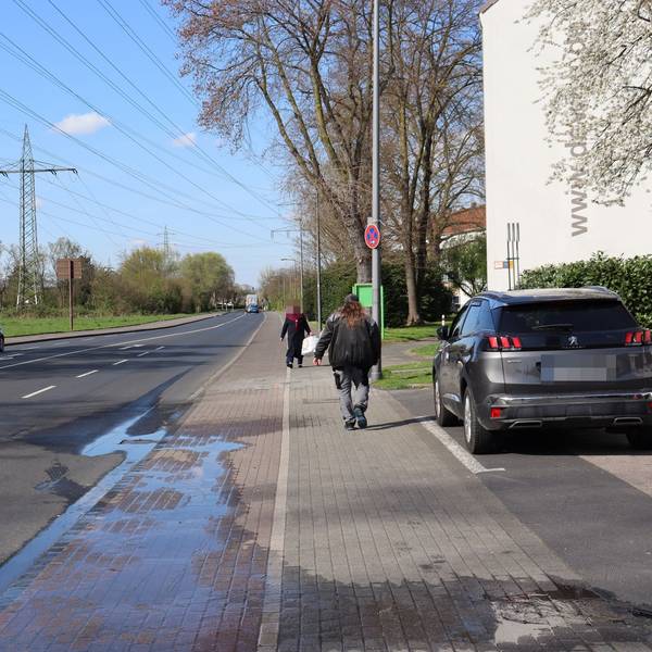 Mülheims Bezirksvertretung will auf der Brachfläche westlich der Honschaftsstraße (l.) Parkplätze für LKW und Kleinlaster anlegen lassen.