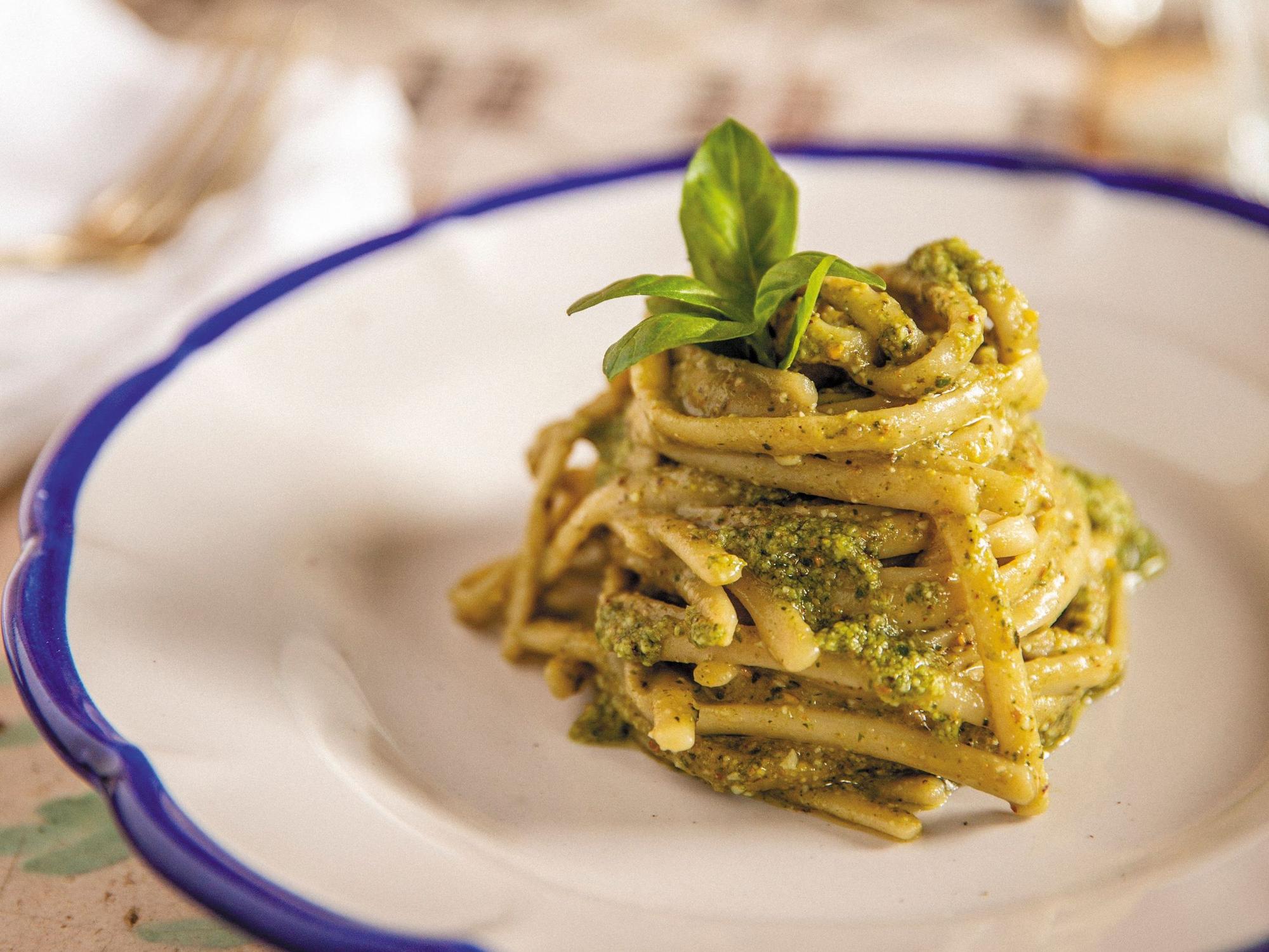 Die Pasta Queen Pesto wird auch mit Pistazien zubereitet.
