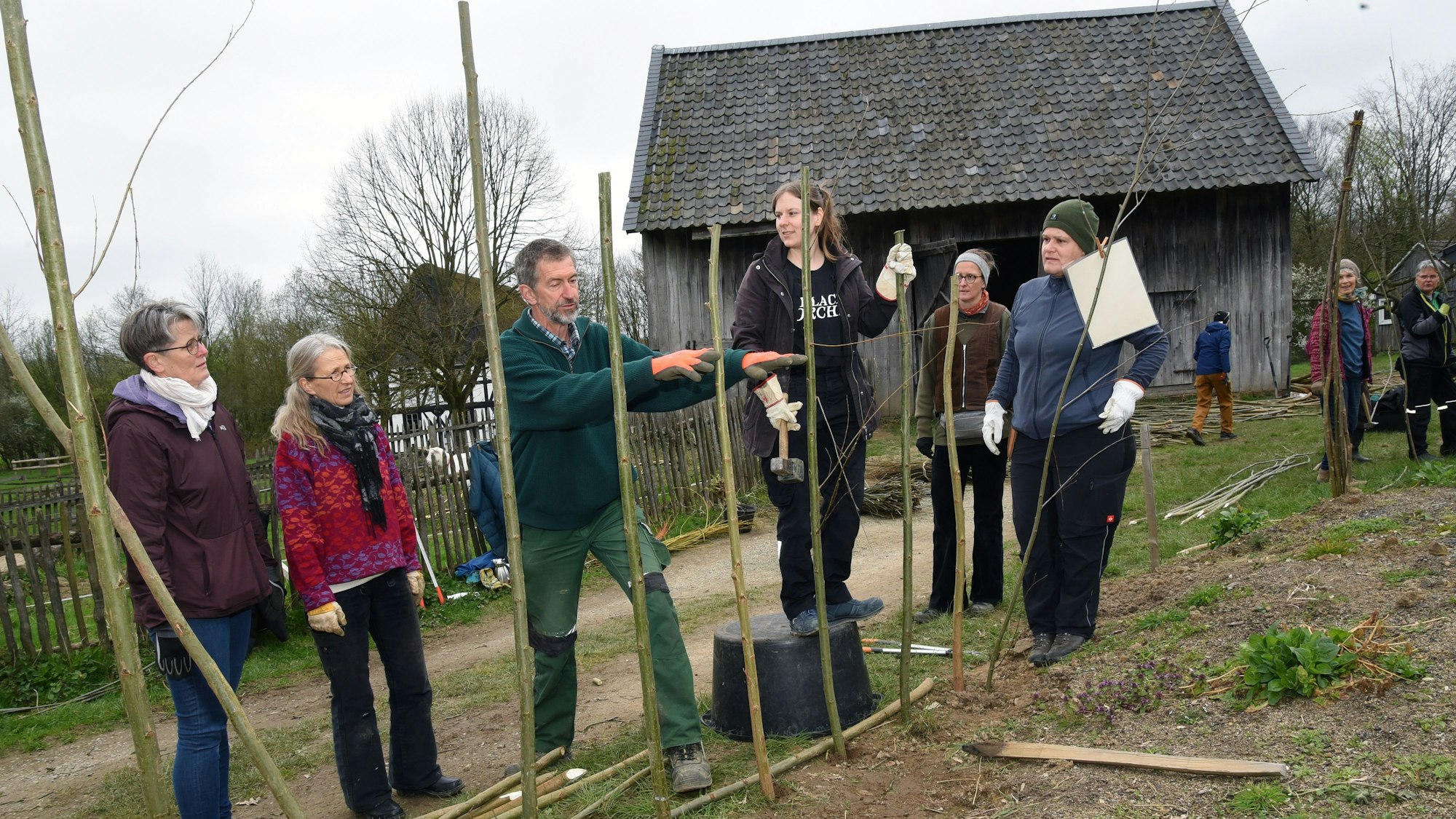 Flechtzaun im Freilichtmuseum.