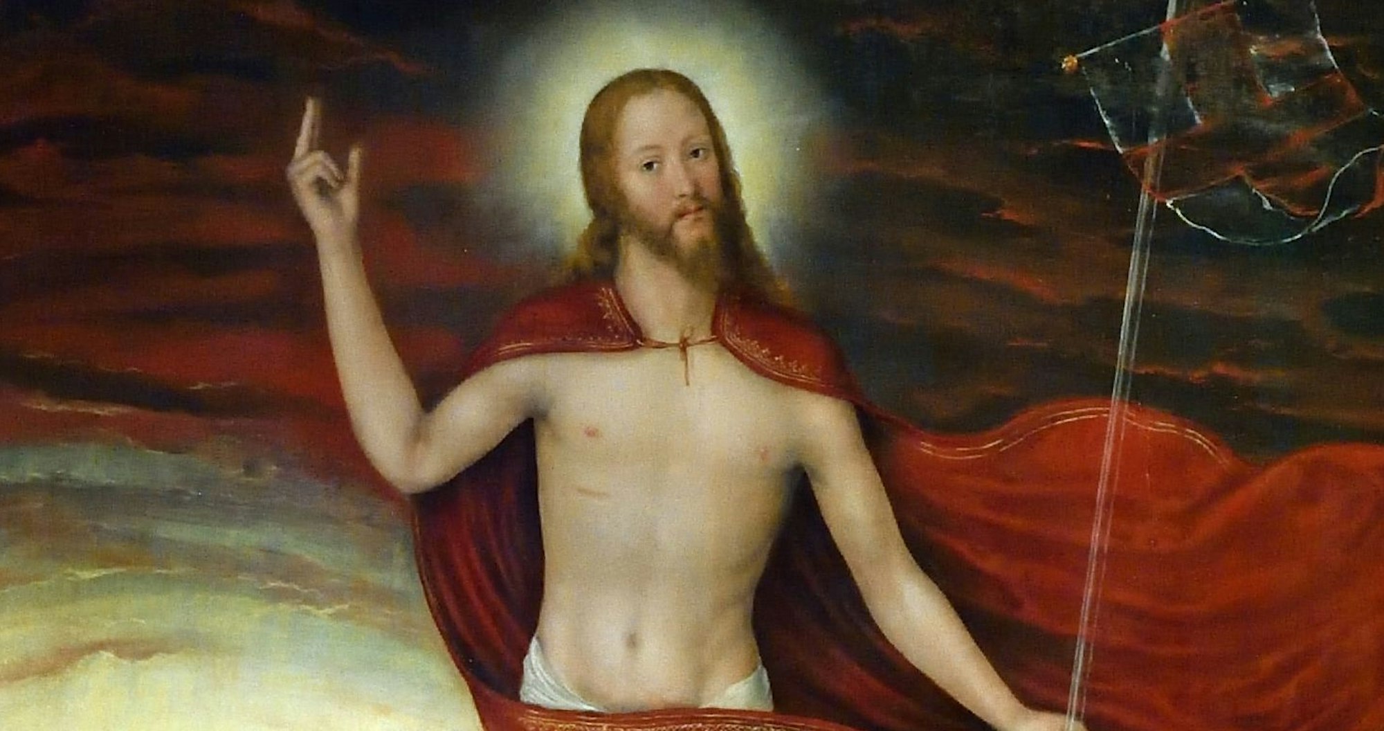 Besucher einer Vorbesichtigung betrachten am 25.06.2015 in der Ausstellung «Lucas Cranach der Jüngere - Entdeckung eines Meisters» im Augusteum in Wittenberg (Sachsen-Anhalt) das Gemälde "Auferstehung Christi" (1554) von Lucas Cranach dem Jüngeren. Mit der Landesausstellung (26. Juni bis 01. November 2015) stehen erstmals Leben und Werk von Lucas Cranach dem Jüngeren im Mittelpunkt einer Ausstellung. In Wittenberg sind 120 Werke des Meisters zu sehen, die aus Museen und Sammlungen der ganzen Welt zusammengetragen wurden. Foto: Hendrik Schmidt/dpa ++ +++ dpa-Bildfunk +++