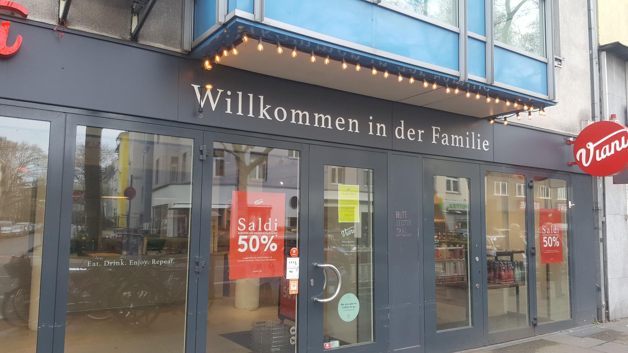 Die Filale des italienischen Feinkosthändlers Viani an der Sülzburgstraße 66 ist geschlossen.
