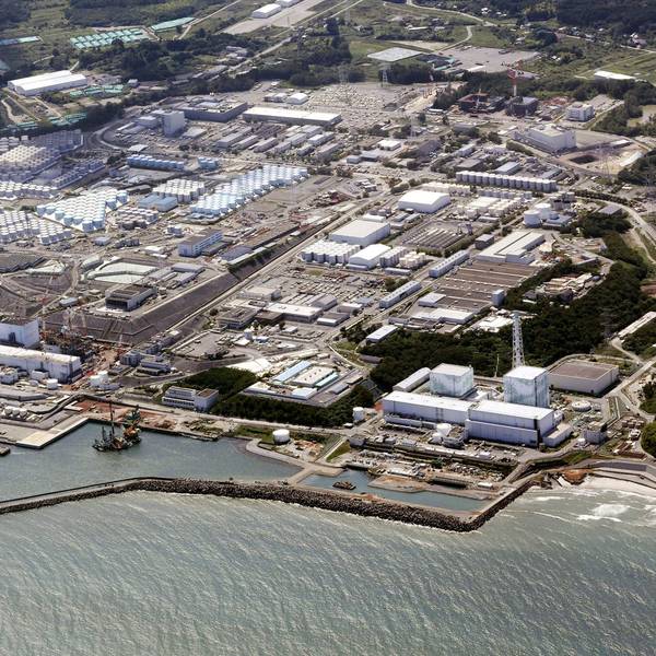 Eine Luftaufnahme des Atomkraftwerks in Fukushima