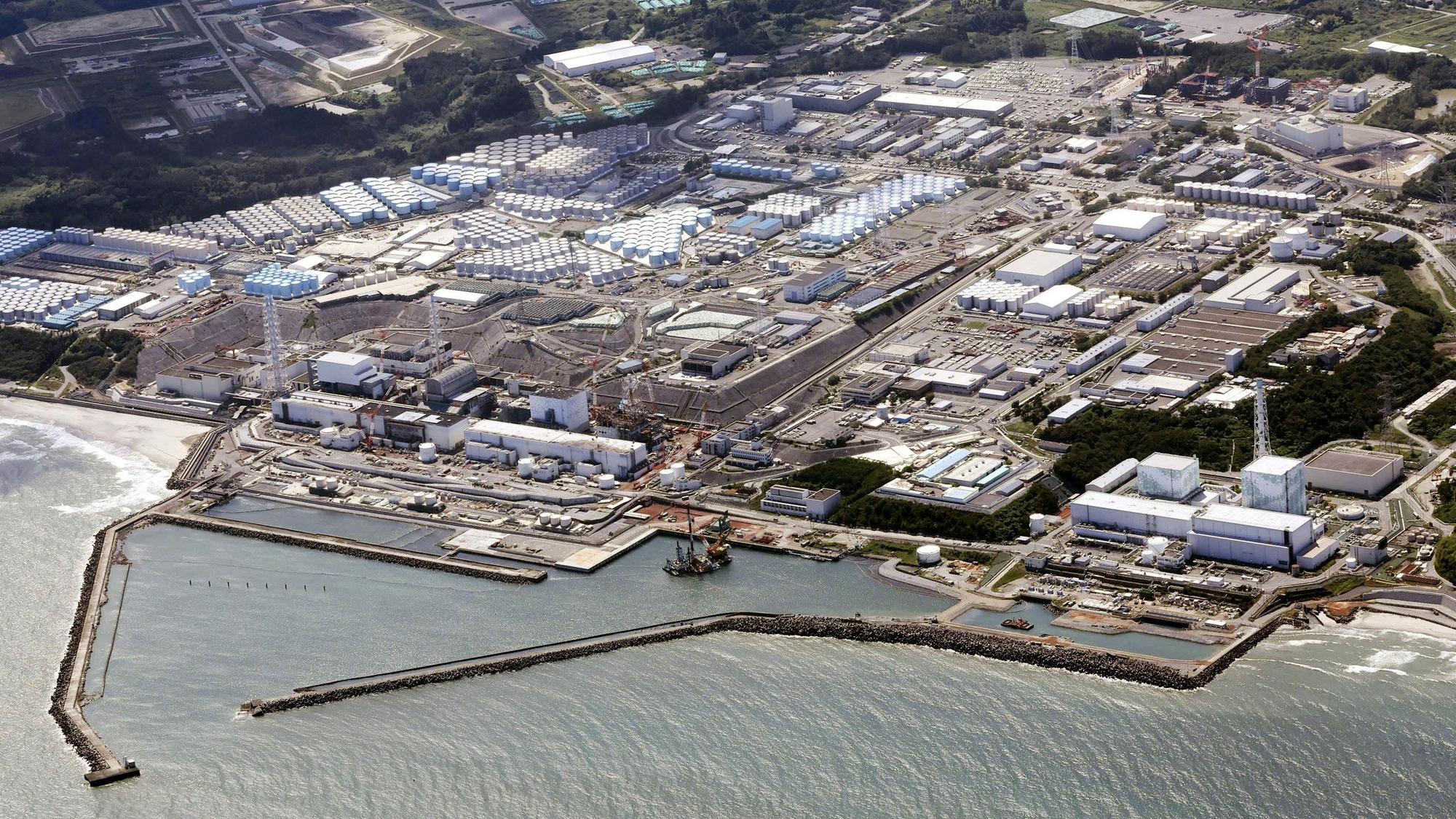 Eine Luftaufnahme des Atomkraftwerks in Fukushima
