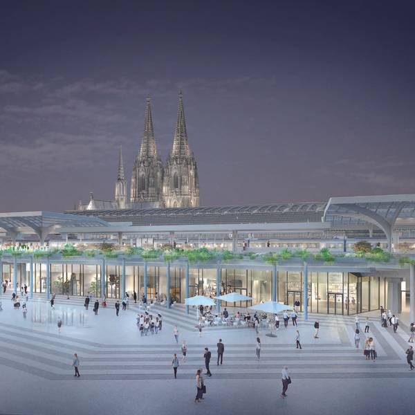 Der Hauptbahnhof vom Breslauer Platz aus gesehen.