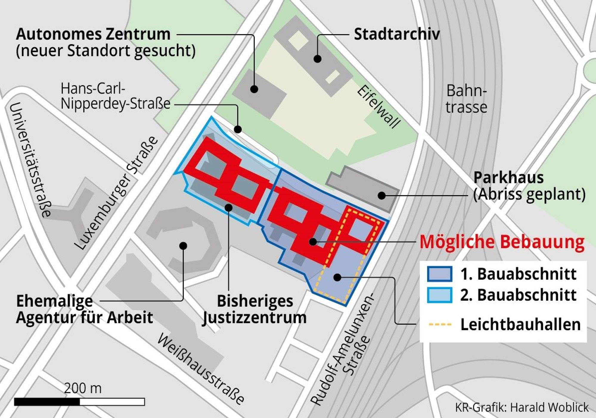 Die Planung für das neue Justizzentrum.