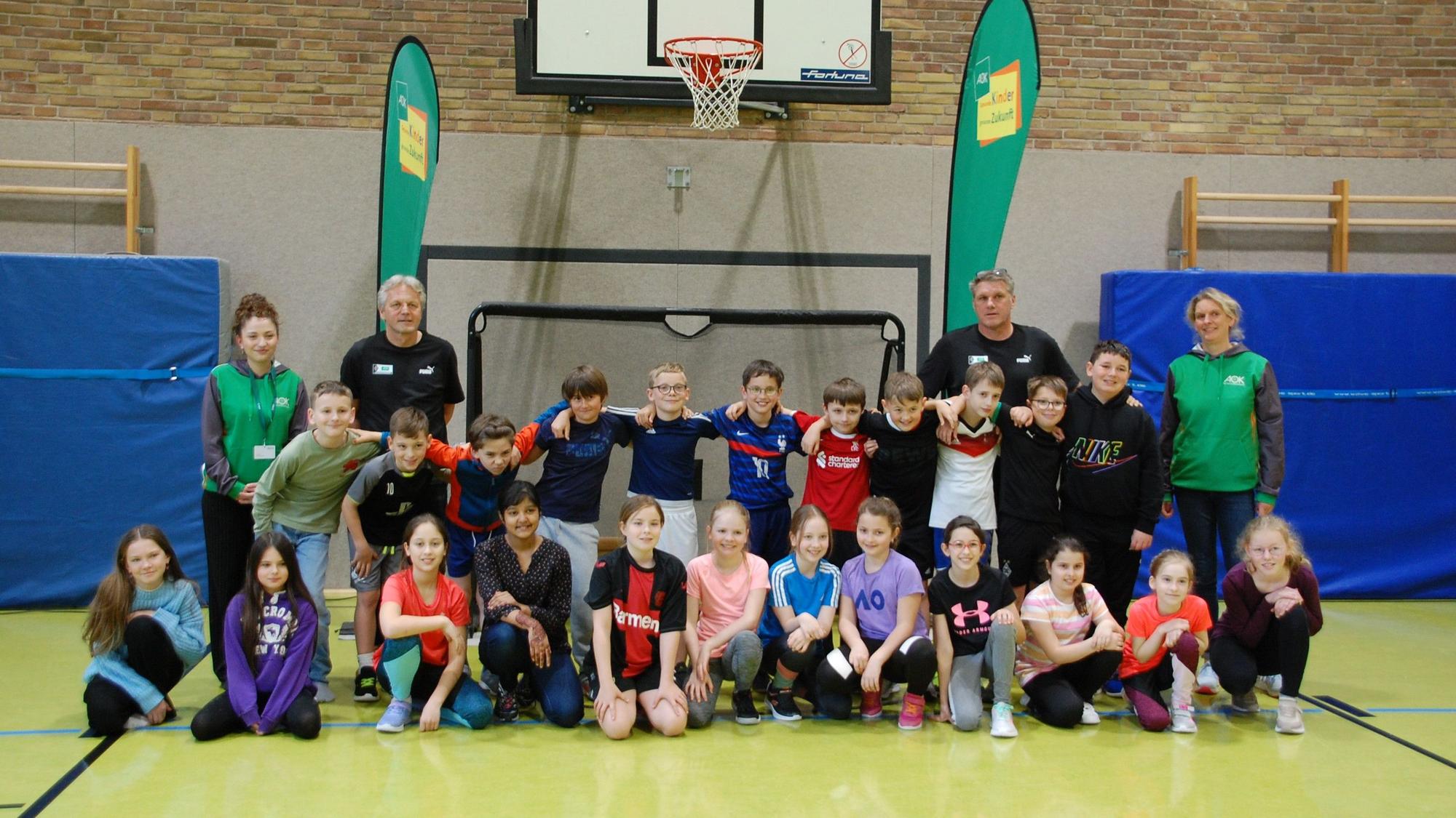 Sportklasse mit Fußballprofis