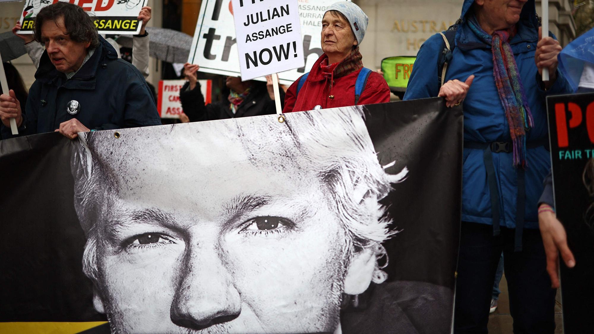Unterstützer von Julian Assange am 10. April in London.