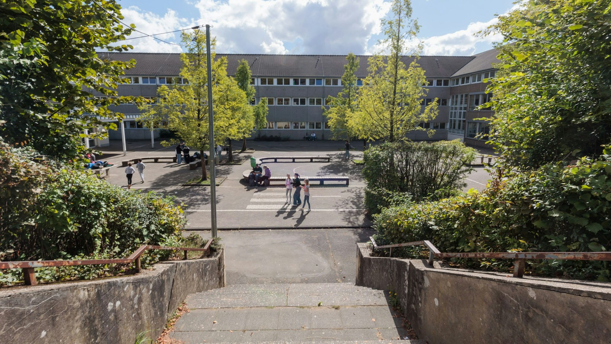 Der Hof der Sekundarschule in Wiehl-Bielstein.