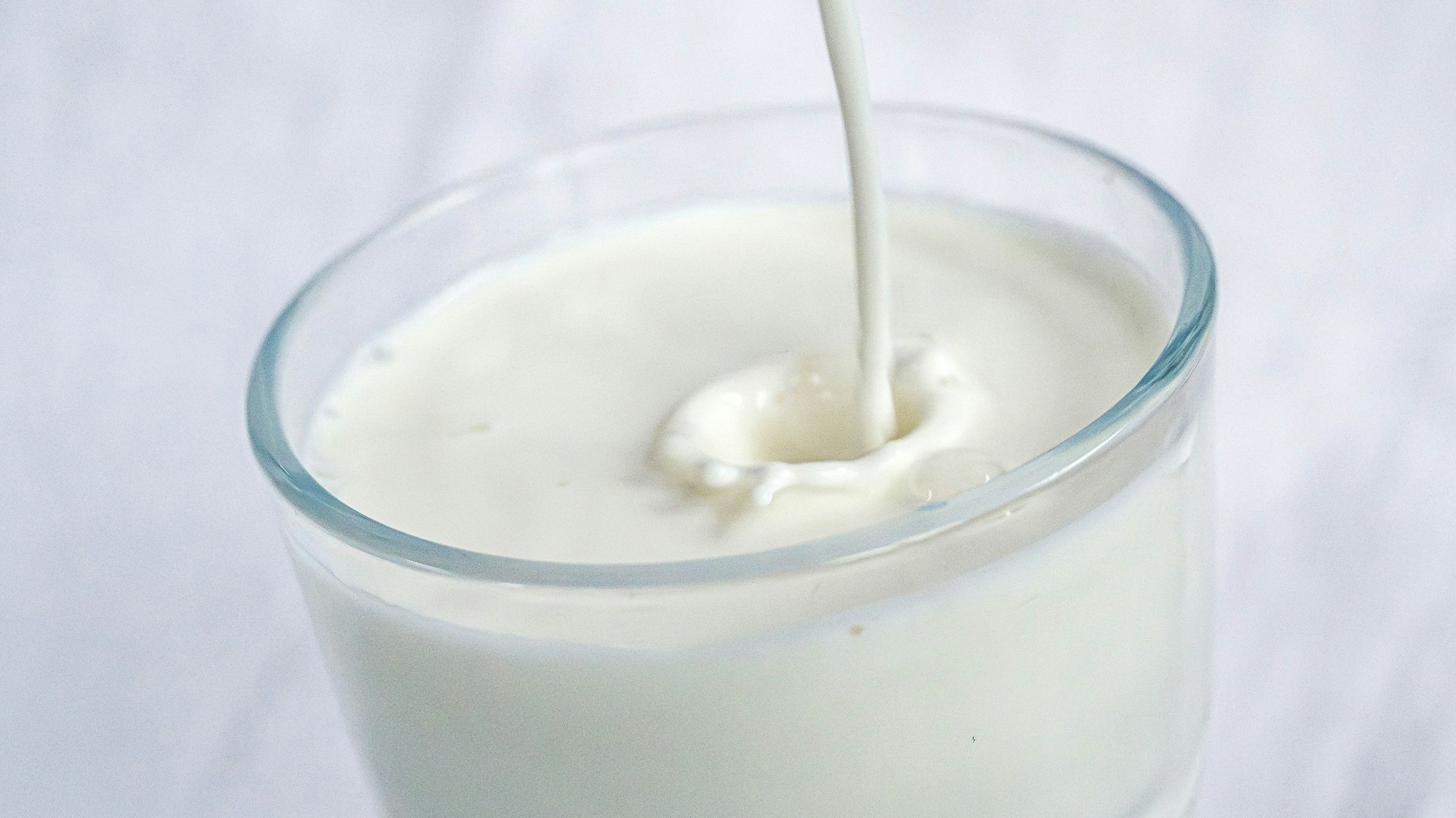 ARCHIV - 22.02.2024, Bremen: Milch wird in ein Glas gefüllt. (zu dpa: «Verbraucher verzehren weniger Milch, Käse und Butter») Foto: Sina Schuldt/dpa +++ dpa-Bildfunk +++