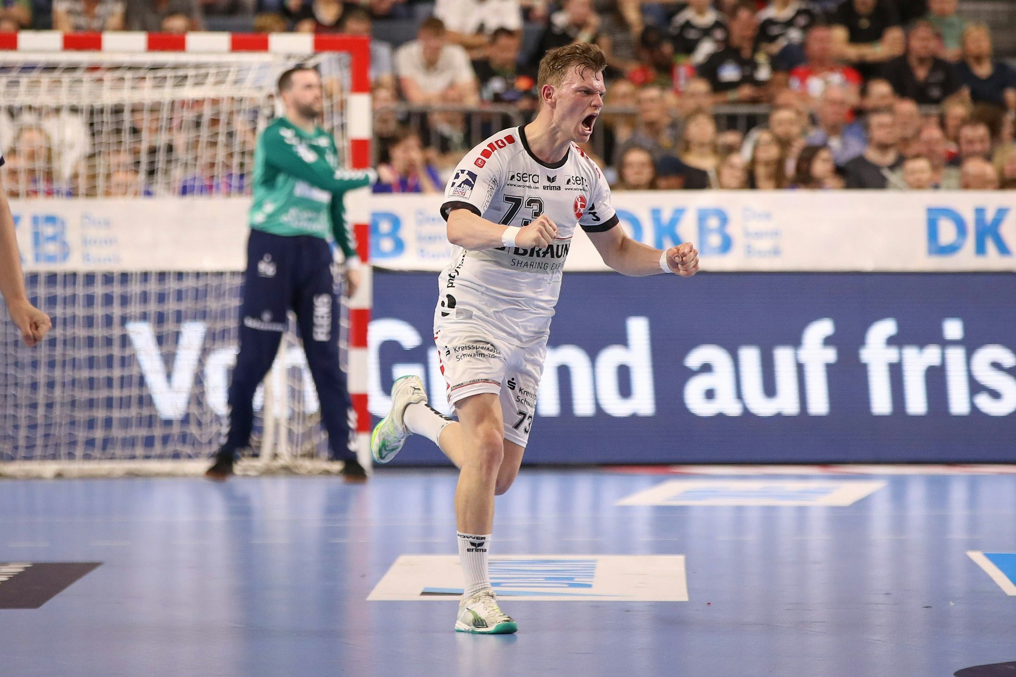 Timo Kastening Melsungen, 73 Jubel, Torjubel, jubelt ueber das Tor,