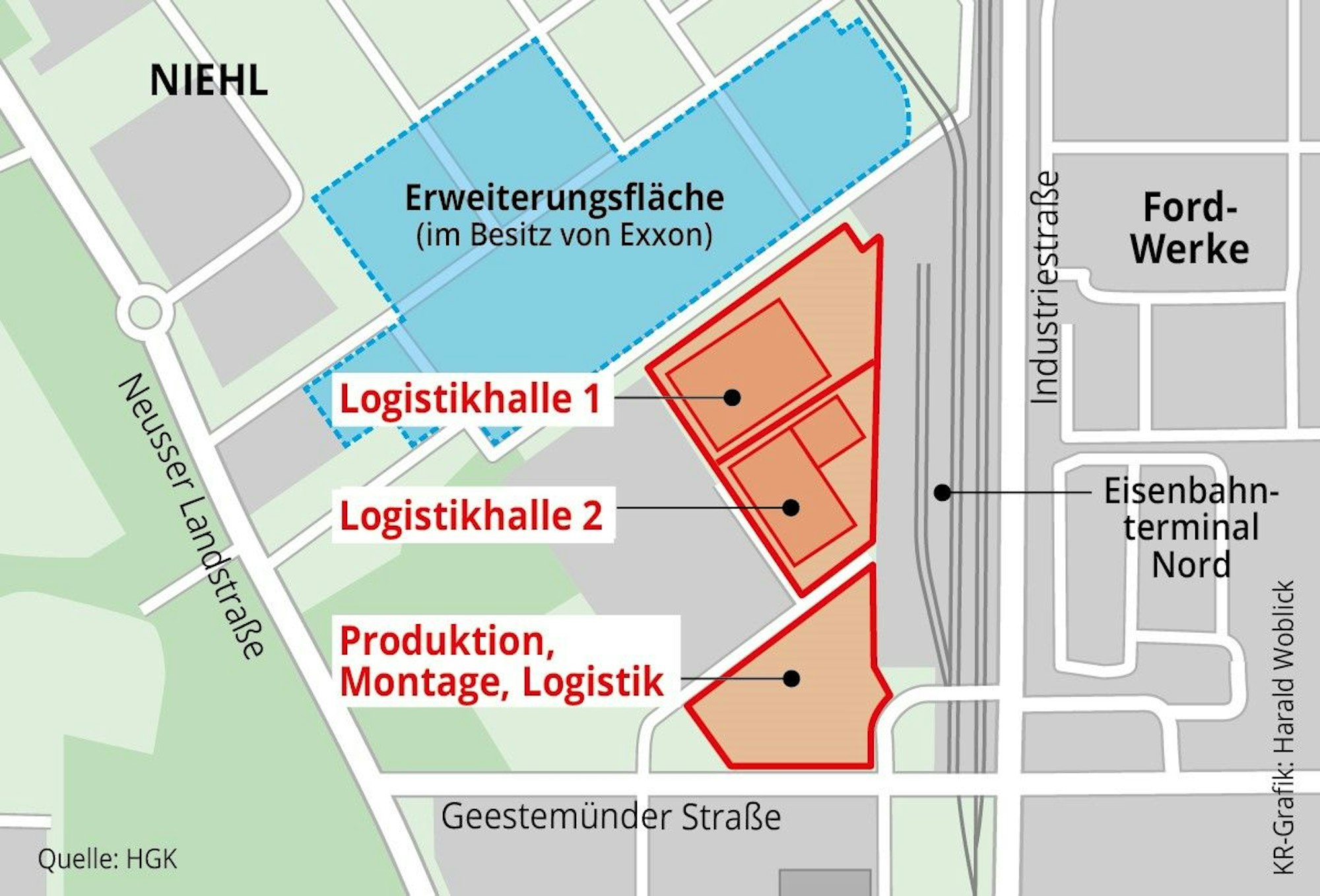 Grafik zum geplanten Industrie- und Logistik-Campus „Fusion Cologne“.