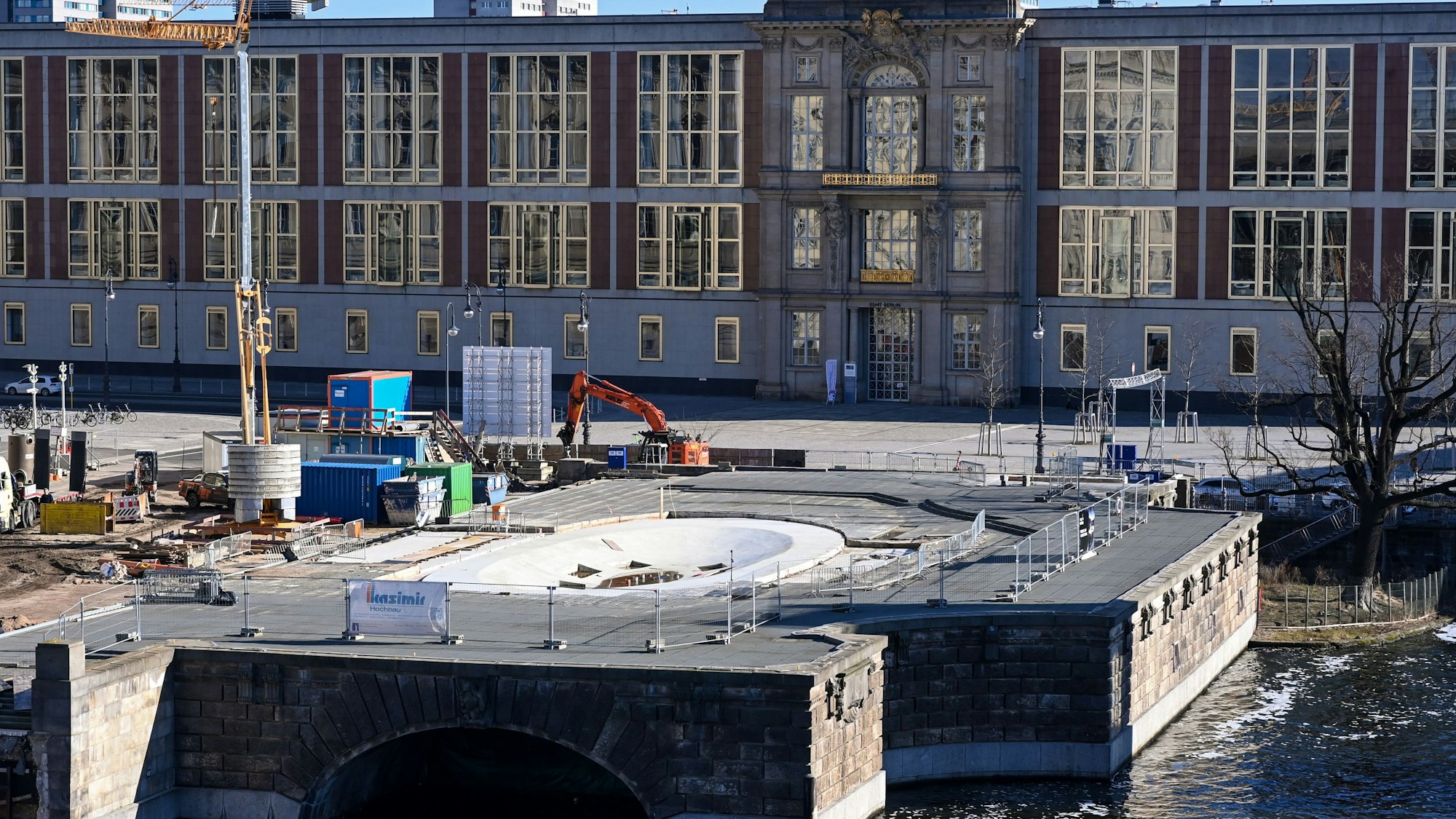 Blick auf die Baustelle des Freiheits- und Einheitsdenkmals
