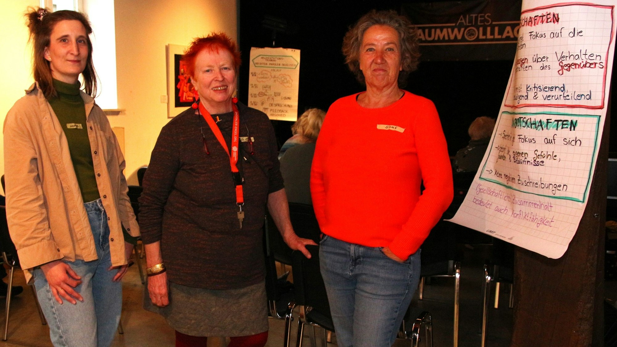 Im Alten Baumwolllager in Engelskirchen (von links): Nadine Lindörfer, Gitta Quercia-Naumann und Silke Krämer.