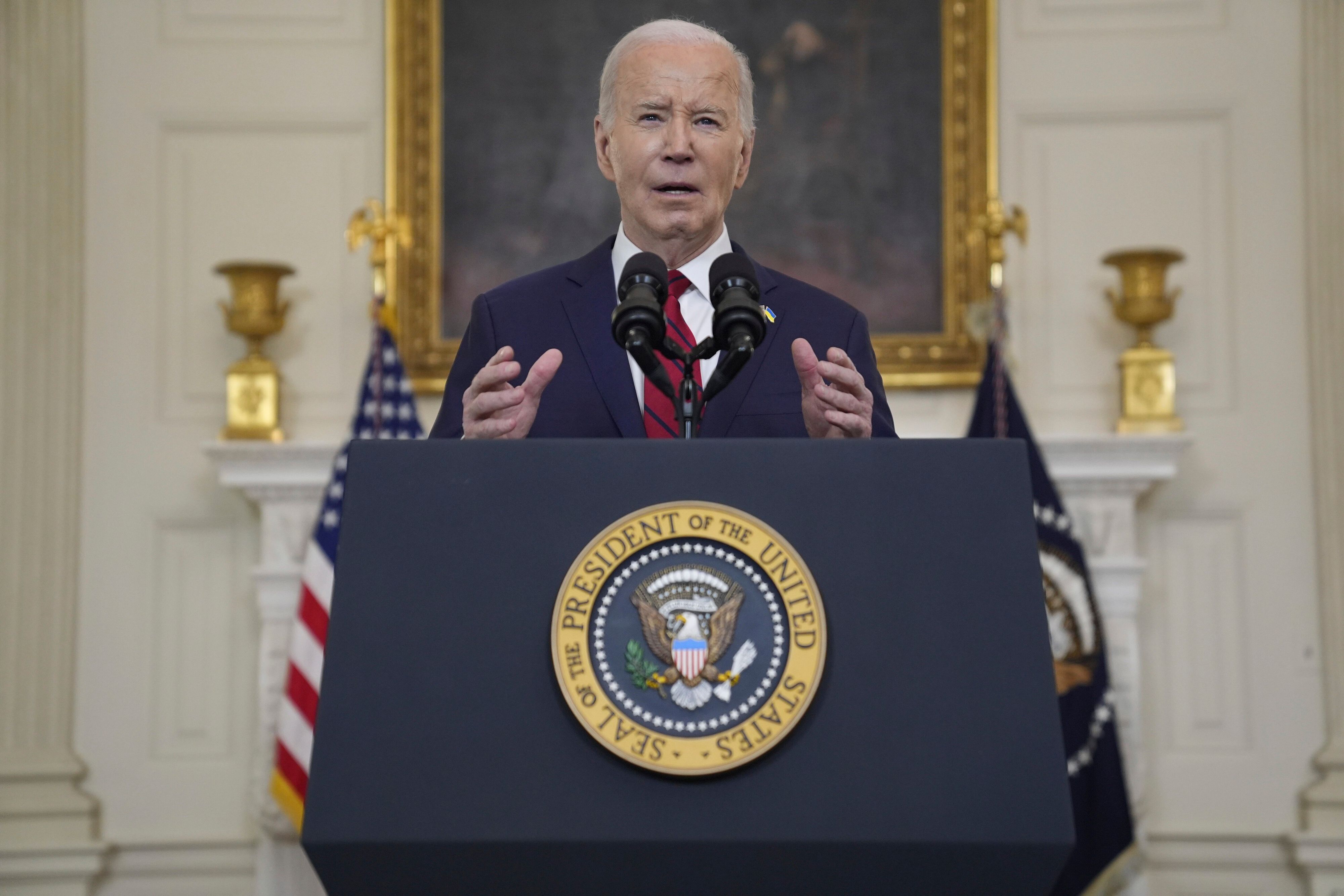 Joe Biden an seinem Rednerpult.