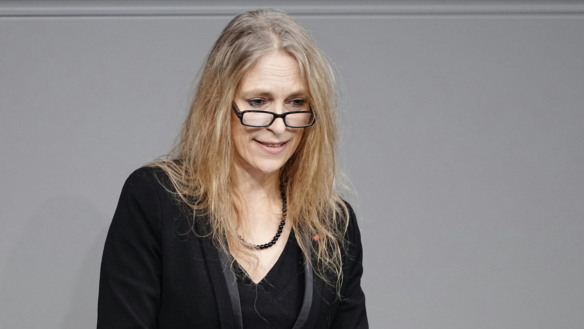 Dagmar Andres spricht im Bundestag zu den Abgeordneten.